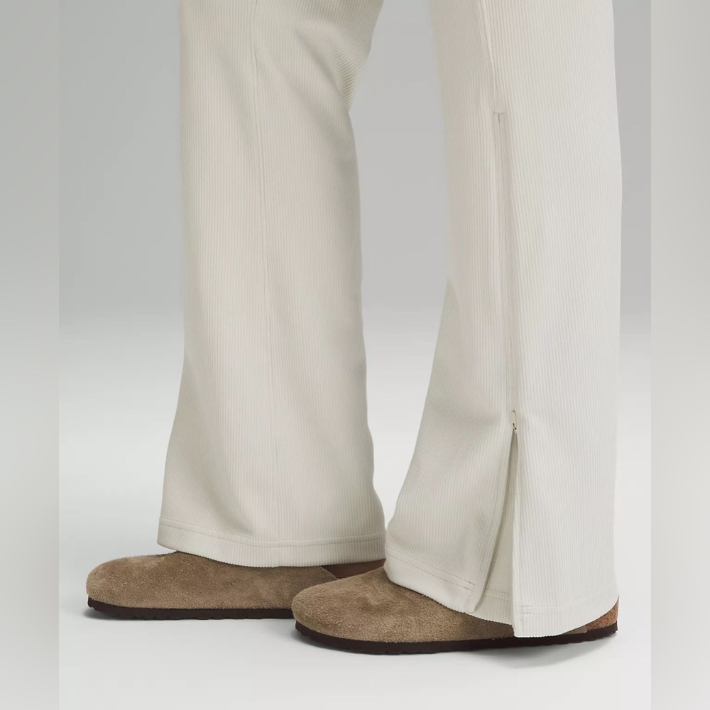 Lululemon Softstreme Ribbed Zip Flared Pants - Picture 7 of 10
